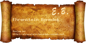 Ehrenstein Benedek névjegykártya